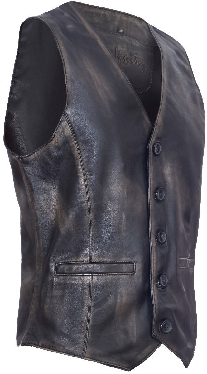 Mens Leather Waistcoat Formal Traditional Gilet Vest