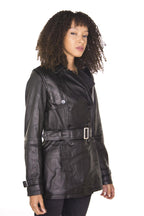 Womens Nappa Leather Trench Coat-Mosul