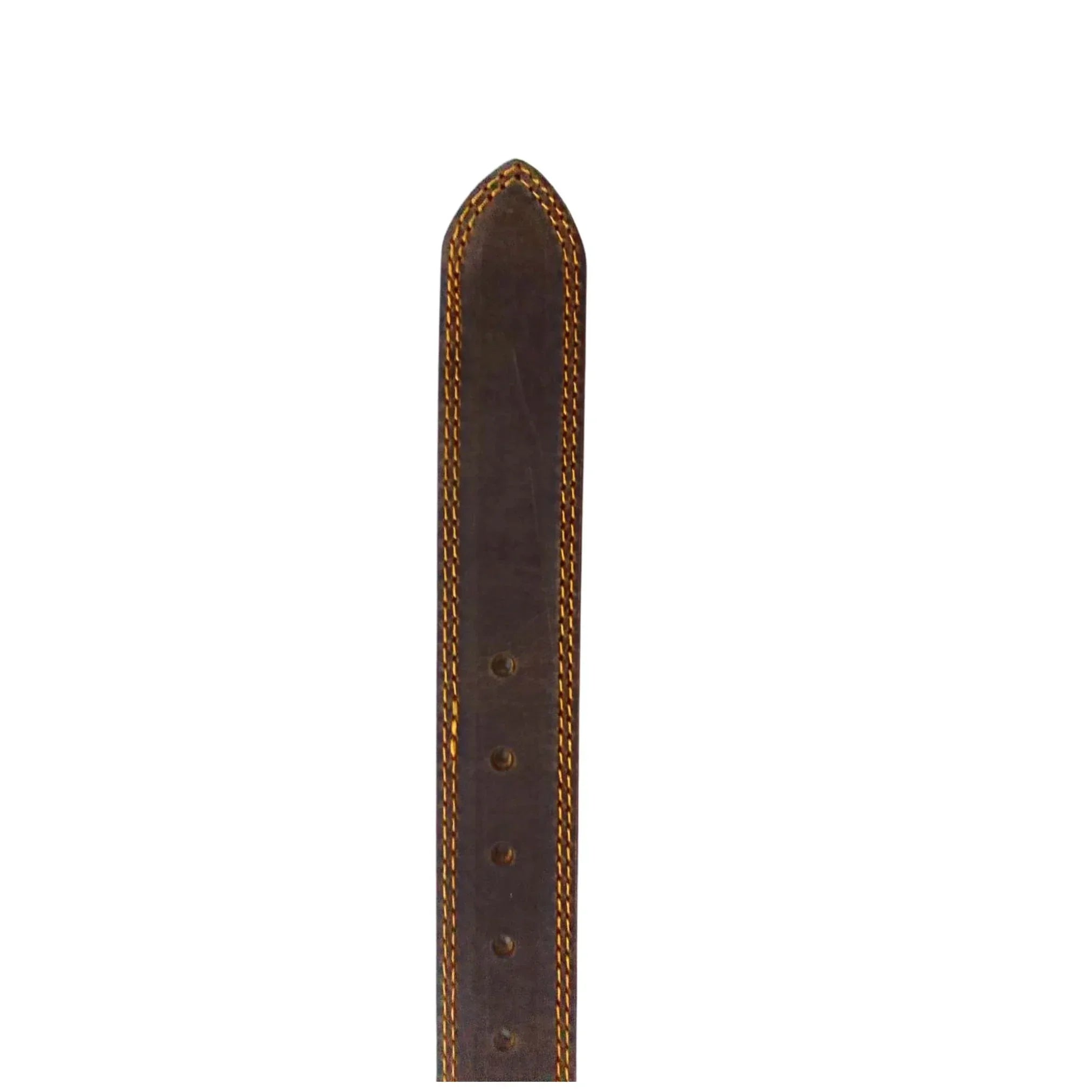 Dark Brown Leather Casual Belt - Double Stitched 40mm Wide