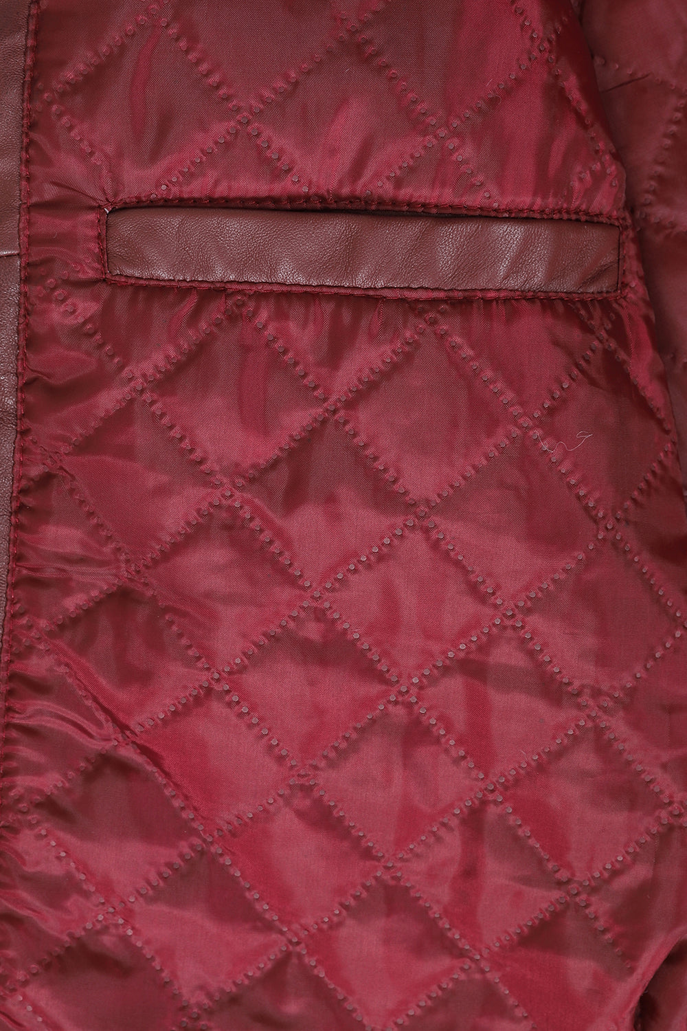 FRANK Men's Genuine Burgundy Leather Racing Jacket with Badges