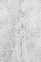 LLD Genuine Leather Racing Jacket White Denim Look - FRANK