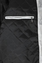 LLD Genuine Leather Racing Jacket White Denim Look - FRANK