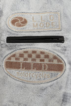 LLD Genuine Leather Racing Jacket White Denim Look - FRANK