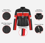 BOLT Women Leather Jacket Biker Style Black Red Jacket