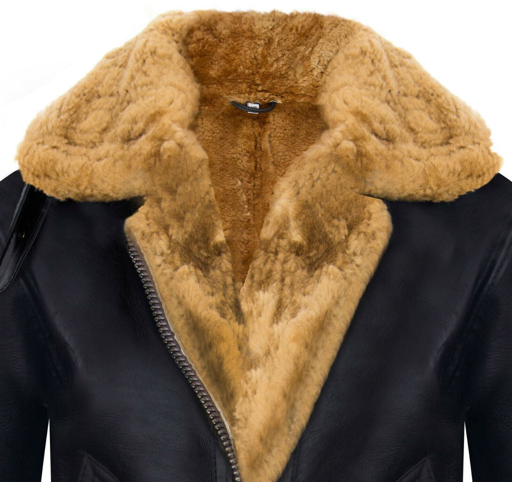 Womens Hooded Sheepskin Flying Leather Jacket-Palermo