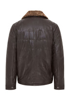 Mens Leather Puffer Quilted Jacket - Farsund