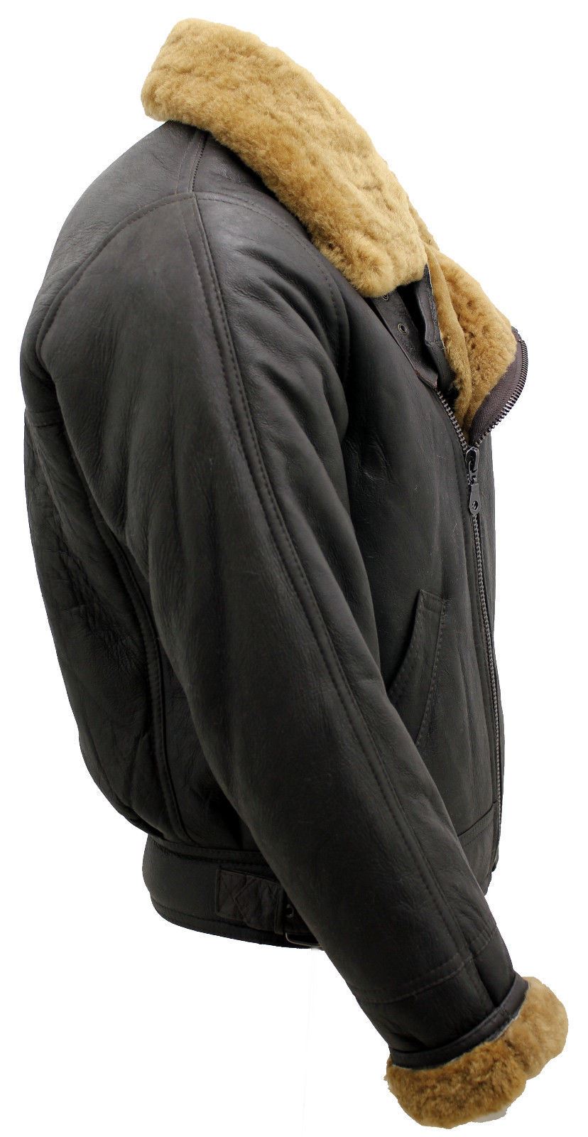 Mens Sheepskin Leather WW2 Bomber Jacket-Tucson