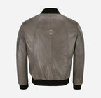 STANTAN Leather Bomber Jacket For Men's in Grey