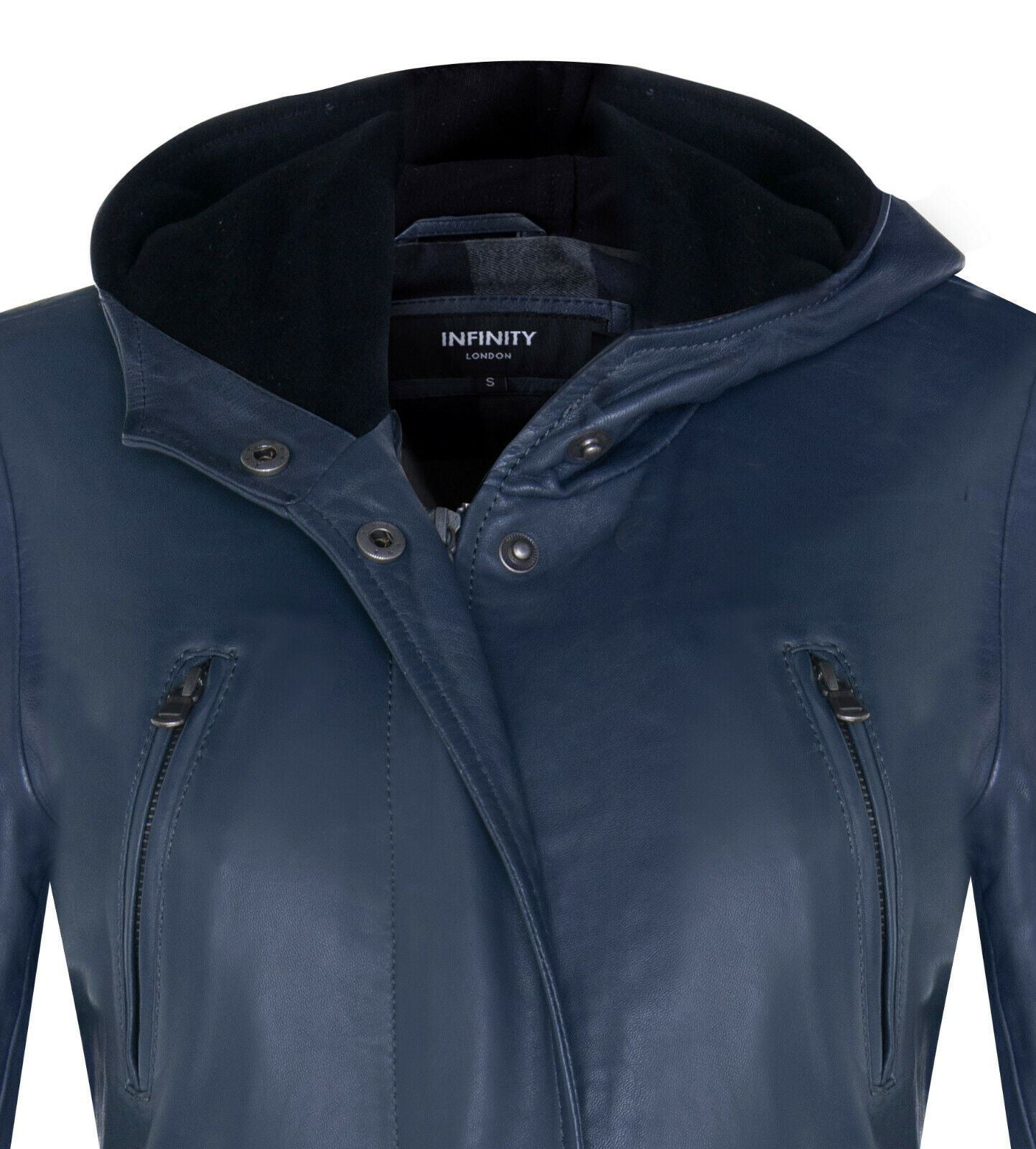 Womens Leather Hooded Parka Jacket-Bucharest