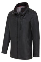 Mens Warm Mid-Length Leather Biker Coat - Sikander