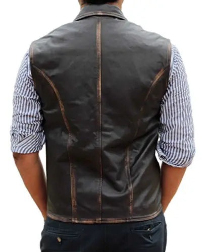 Impressive Men's Hell on Wheels Cullen Bohannan Leather Vest - Exude True Cowboy Power with Genuine Western Style