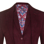Womens 1920s  Wine Wool Classic Vintage Retro Blazer