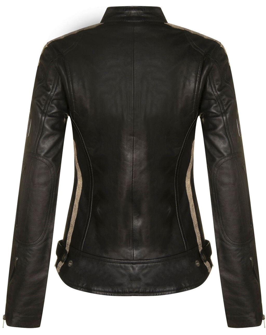Womens Biker Racing Badges Leather Jacket-Eastleigh