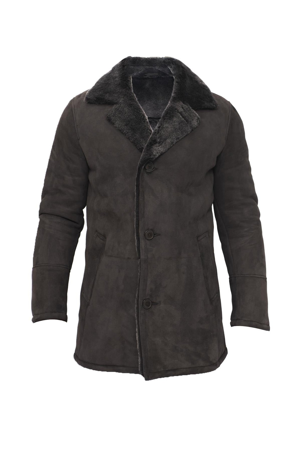 Mens Sheepskin Classic Car Coat-Avondale
