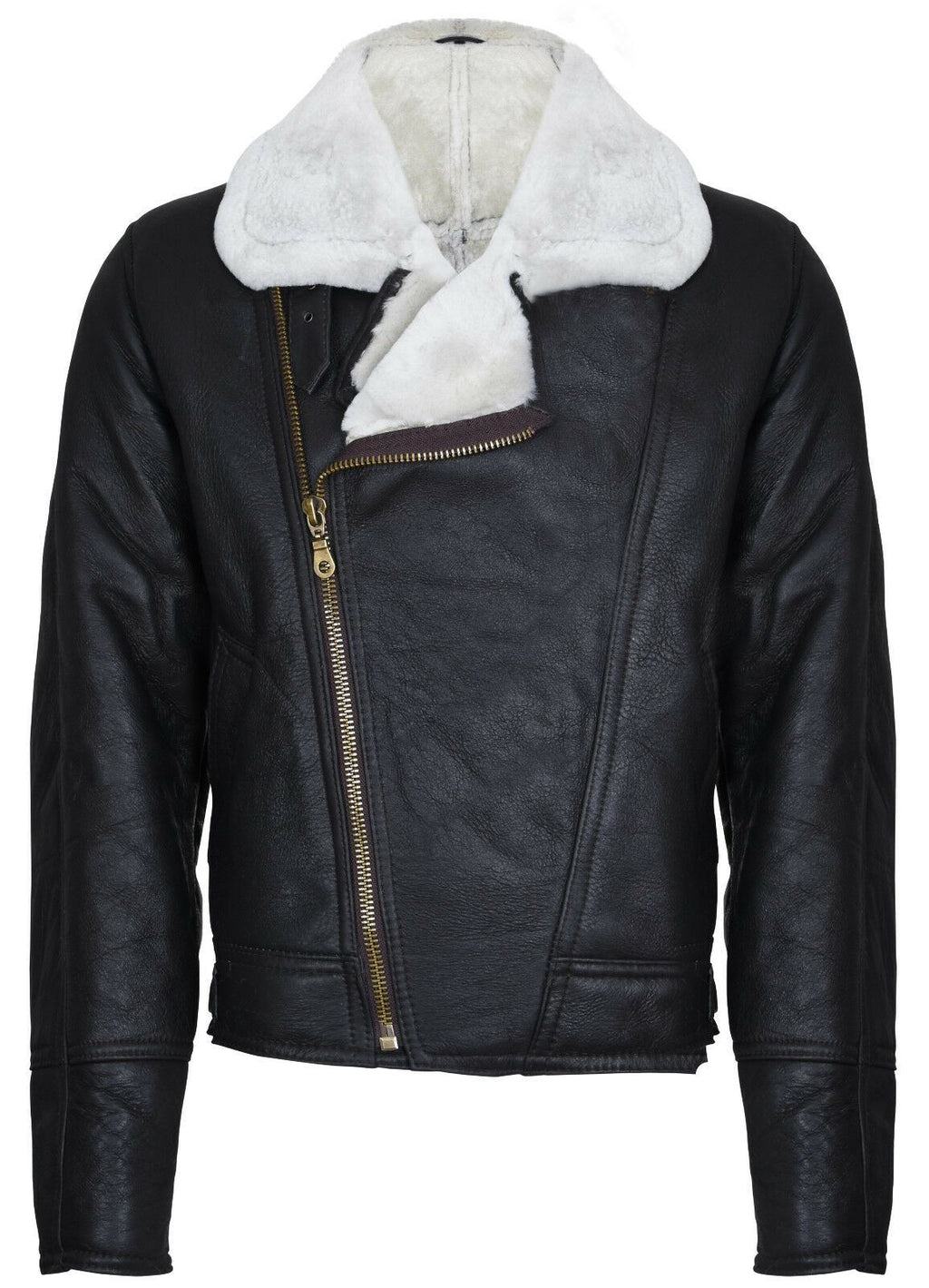 Mens Sheepskin Leather WW2 Bomber Jacket-Tucson