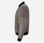 STANTAN Leather Bomber Jacket For Men's in Grey
