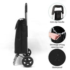 40L Lightweight Shopping Trolley Wheeled Folding Durable Cart Strong Bag Grocery