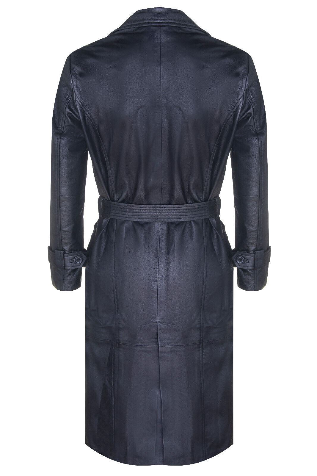 Mens Leather Full Length Trench Coat-Appleton