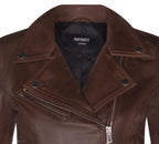 Womens Classic Leather Brando Biker Jacket-Loughton