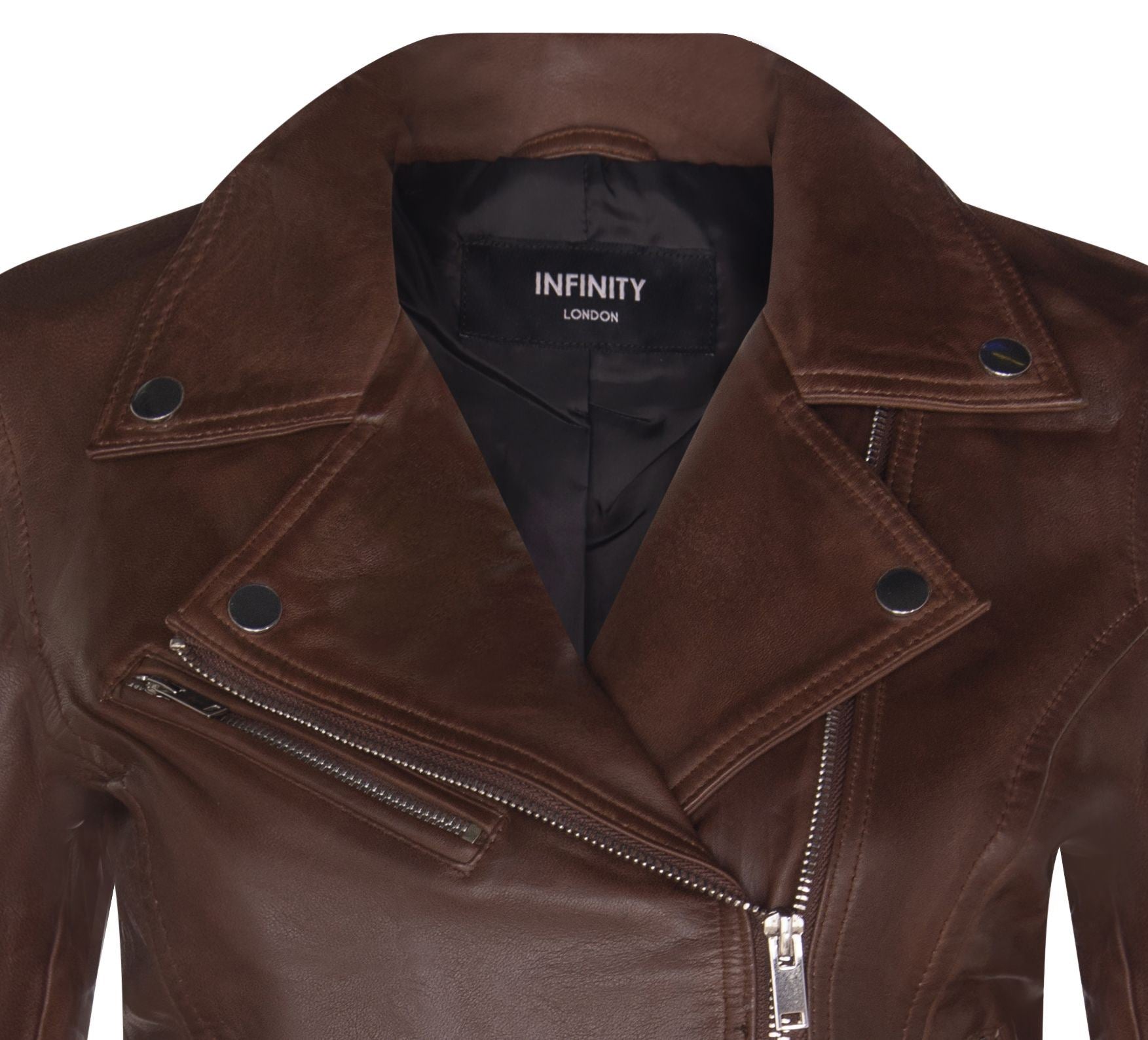 Womens Classic Leather Brando Biker Jacket-Loughton
