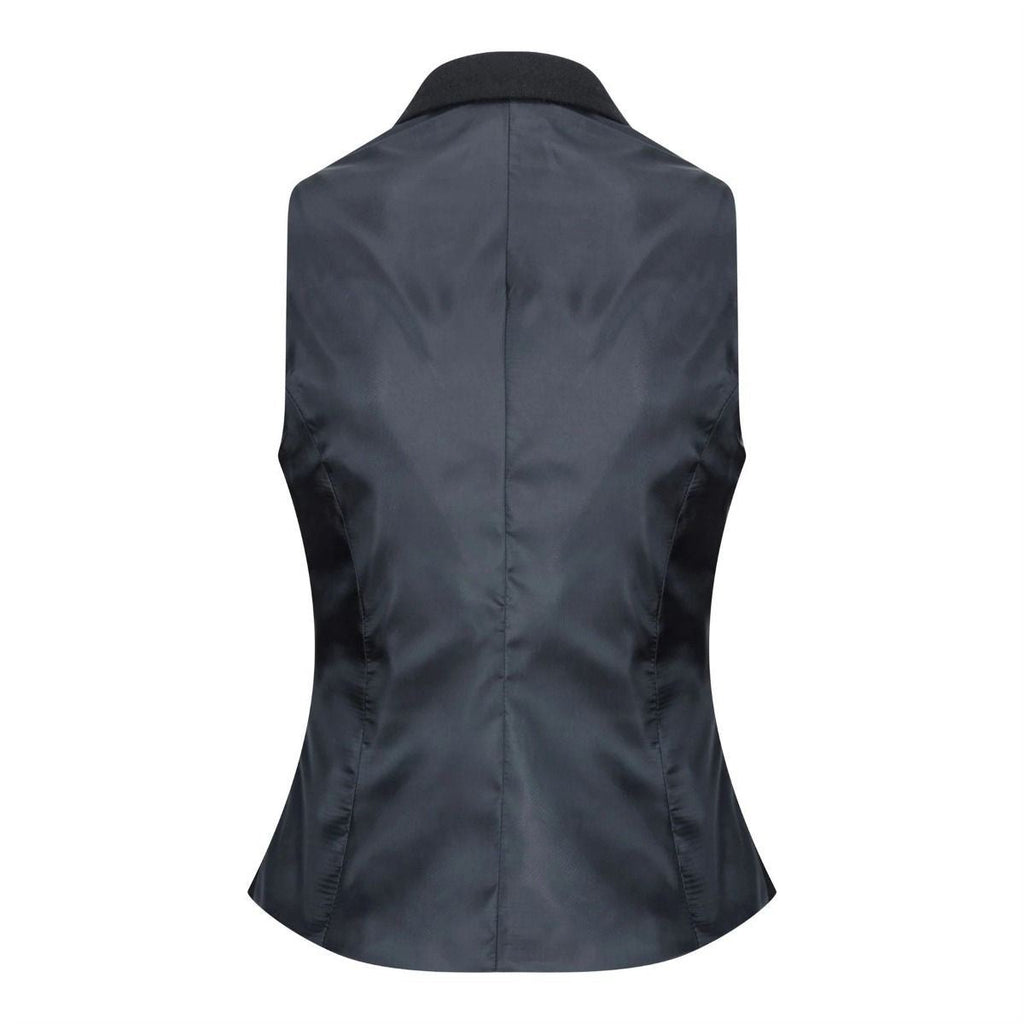 Womens 1920s Black Wool Classic Retro Vintage Waistcoat