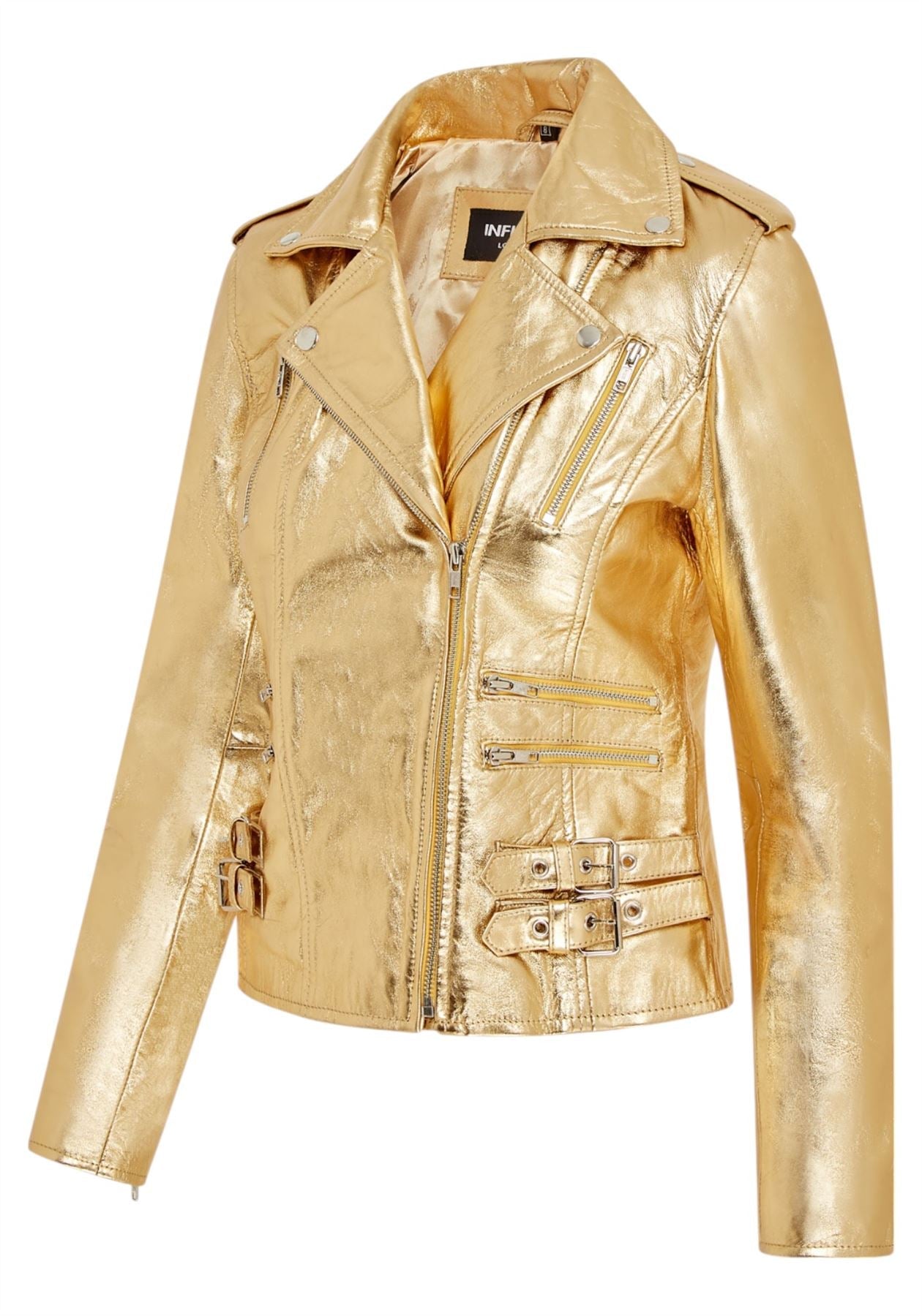 Womens Leather Vintage Brando Biker Jacket-Orlando