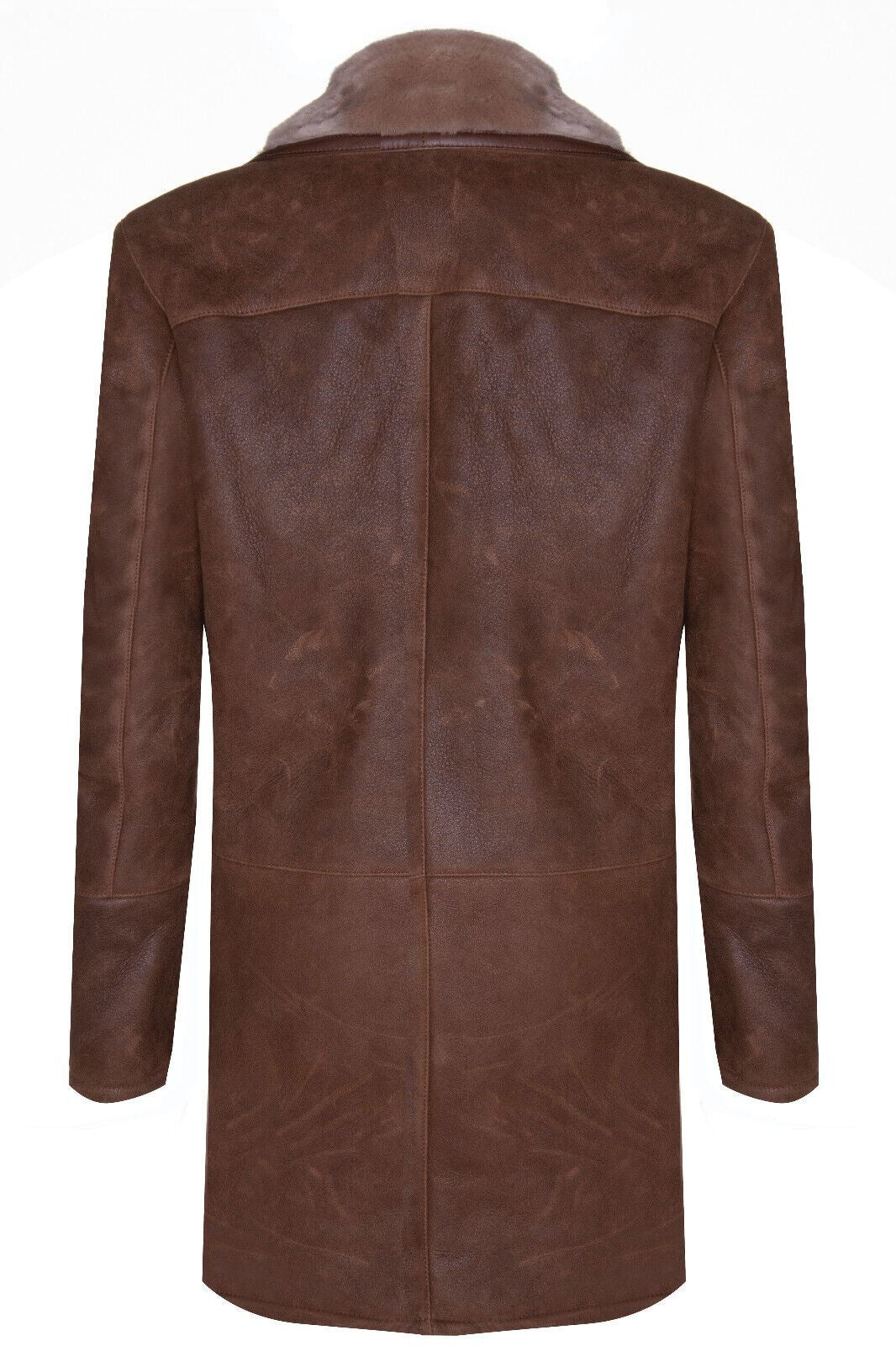 Mens Warm Shearling Sheepskin Leather Coat-Florence