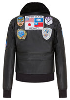 Women's A2 Top Gun Leather Bomber Jacket-Sunbury