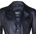Mens Leather Full Length Trench Coat-Appleton