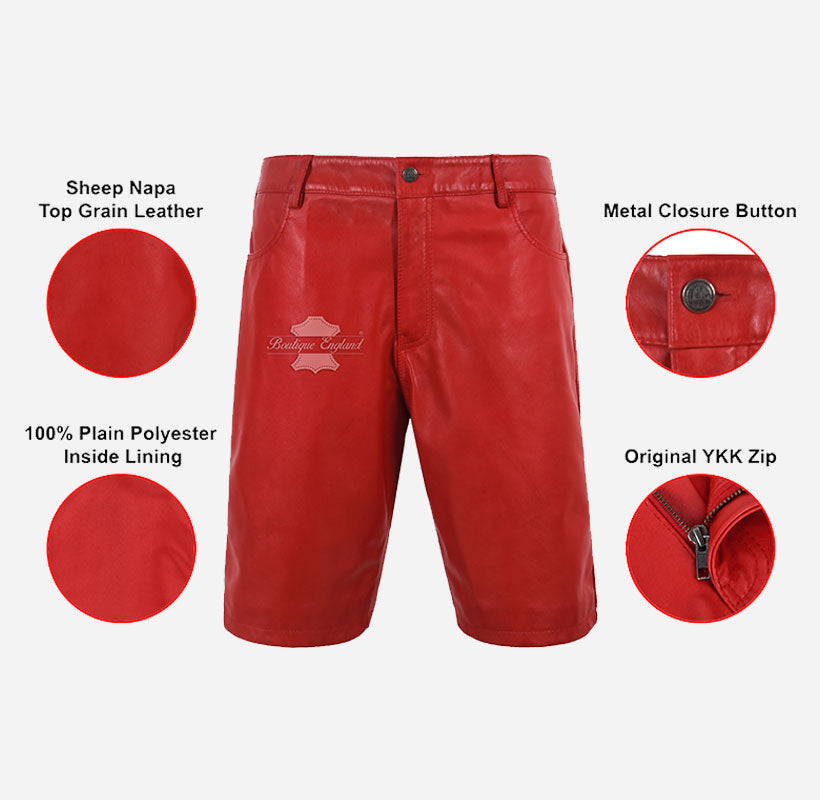 Men's Premium Real Leather Gym Shorts