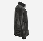PAXSON Men's Vintage Washed Effect Leather Jacket - Veg Tanned