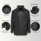 Mens Soft Italian Leather Parka Coat-Winnipeg