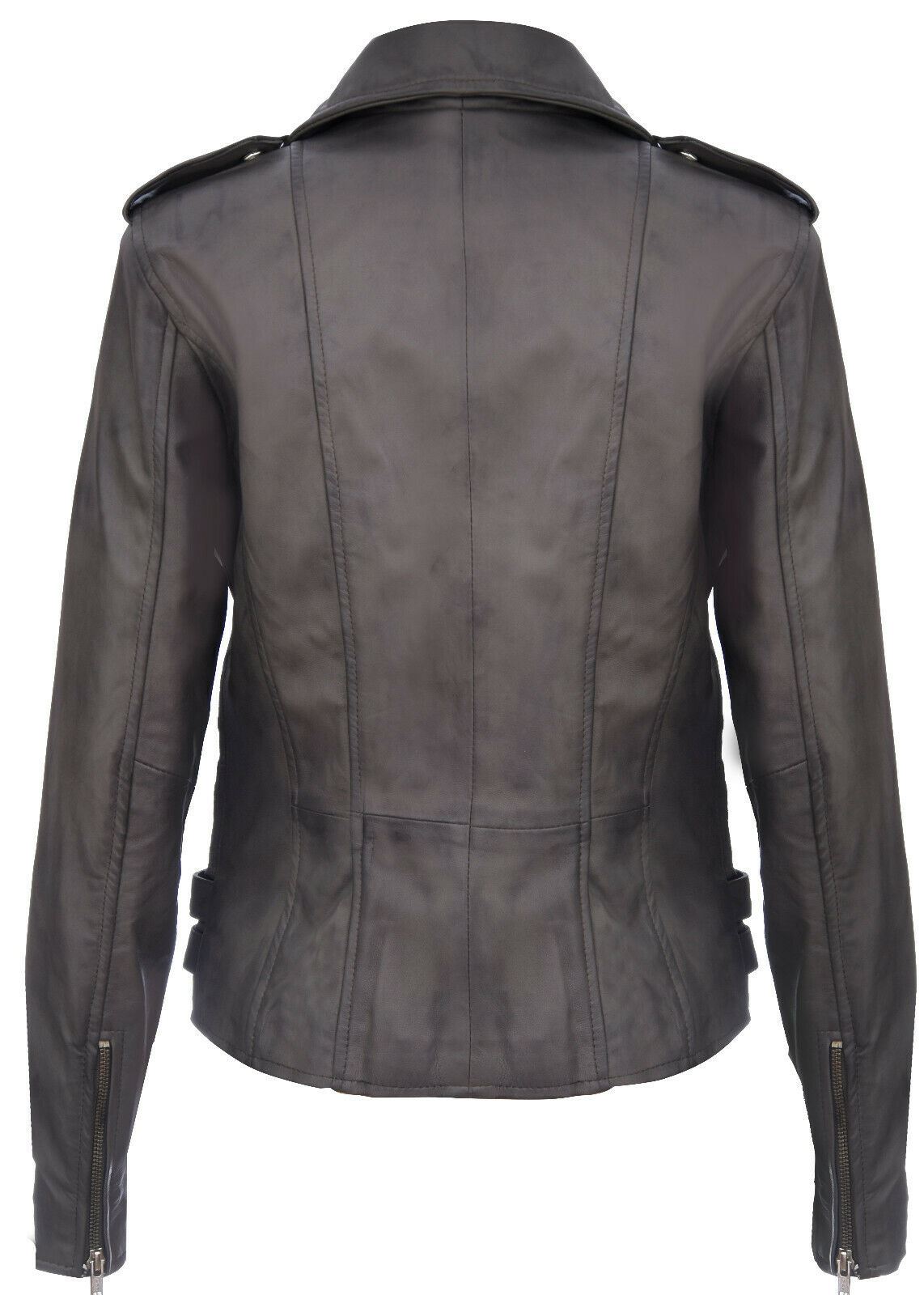 Womens Leather Brando Biker Jacket - Orlando