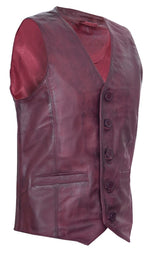 Mens Leather Waistcoat Formal Traditional Gilet Vest