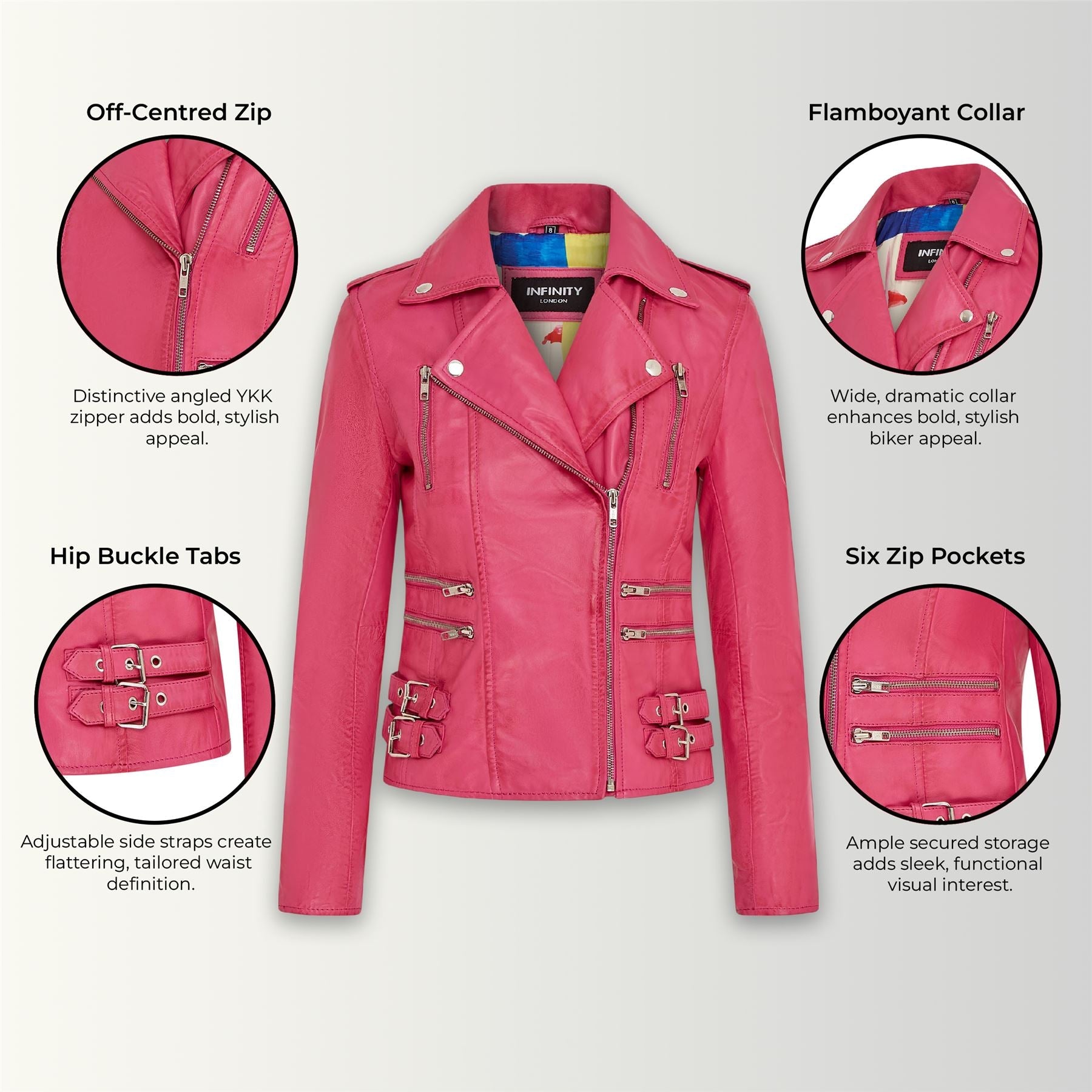 Womens Leather Vintage Brando Biker Jacket-Orlando