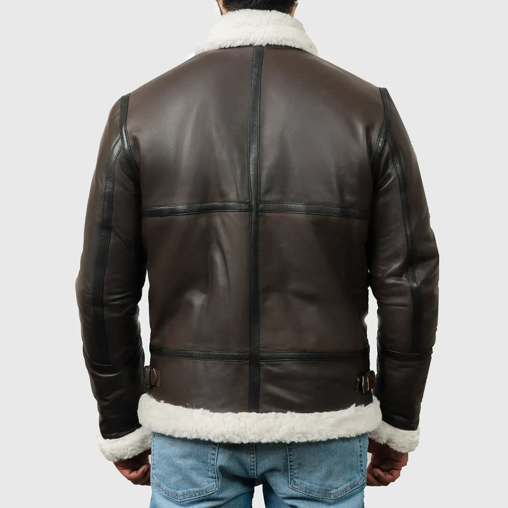 Men’s Brown B-3 Bomber Leather Jacket