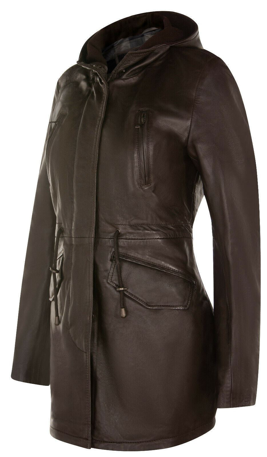 Womens Mid Length Hooded Parka Jacket-Oakengates