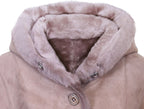 Womens Suede Merino Sheepskin Parka Coat-Tripoli