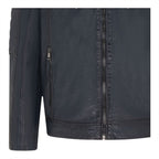Men's Hooded Biker Lamb Leather Jacket - Burten