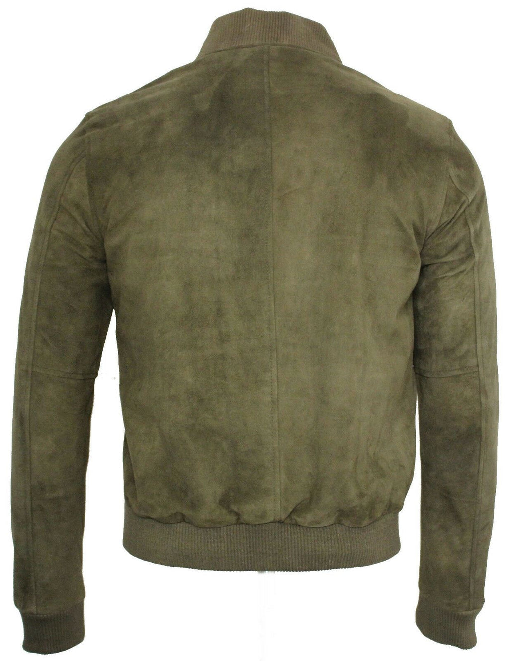 Mens Varsity Soft Suede Leather Bomber Jacket