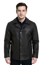 Men’s 4 Button Italian Leather Blazer Jacket - Loxton