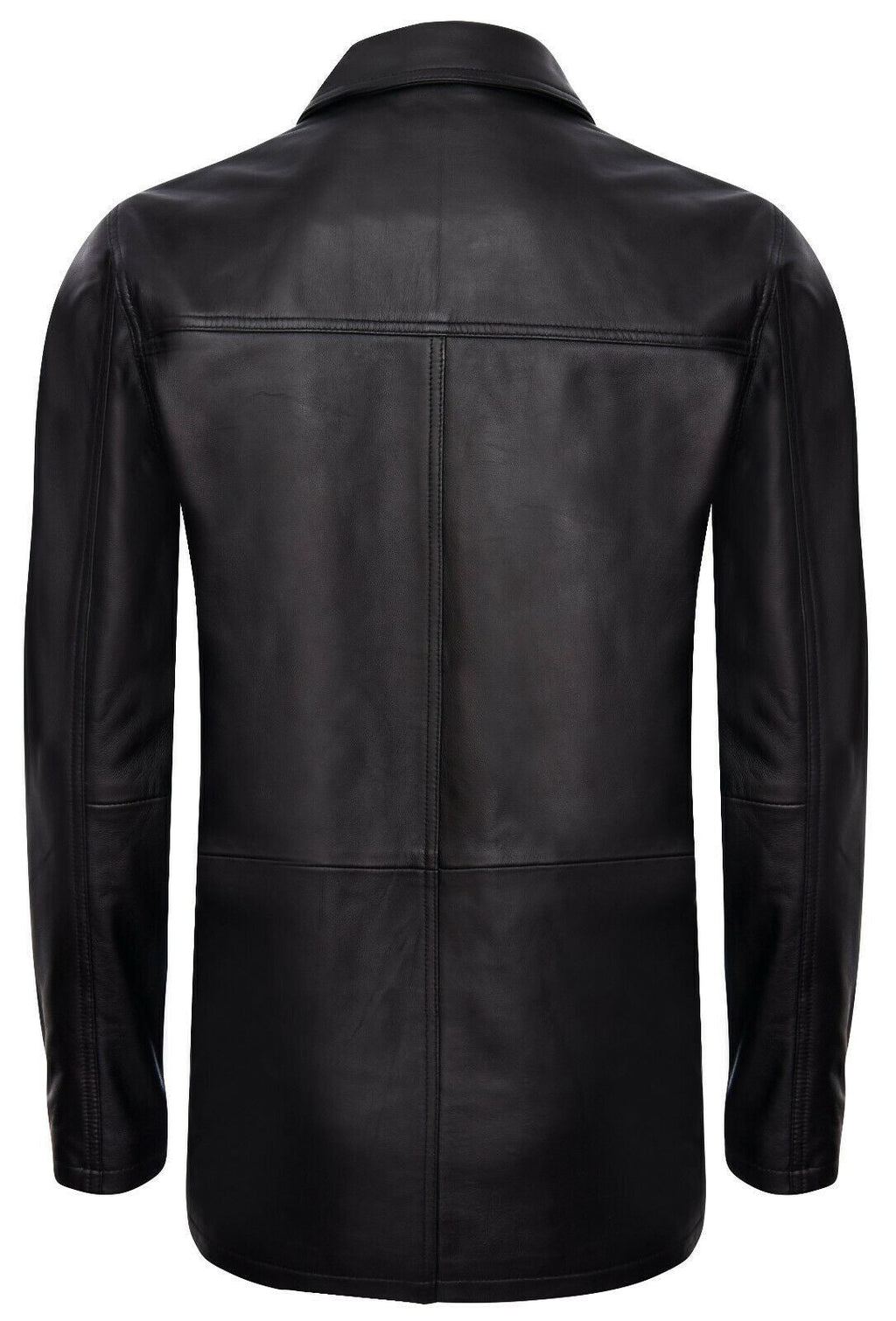 Mens Black Leather Safari Jacket-Porto