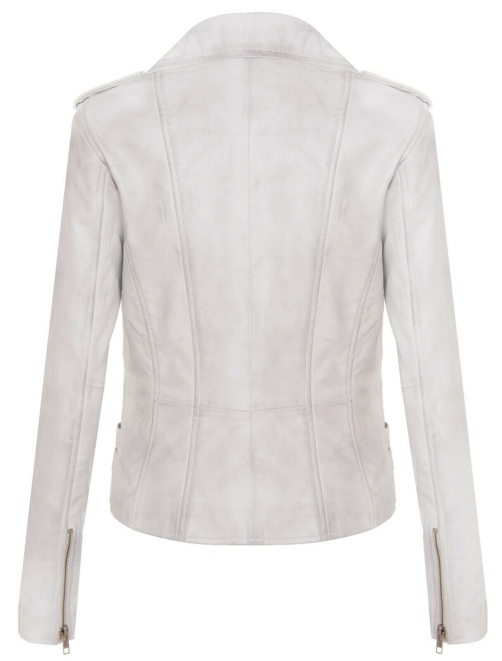 Womens Leather Brando Biker Jacket-Loddon