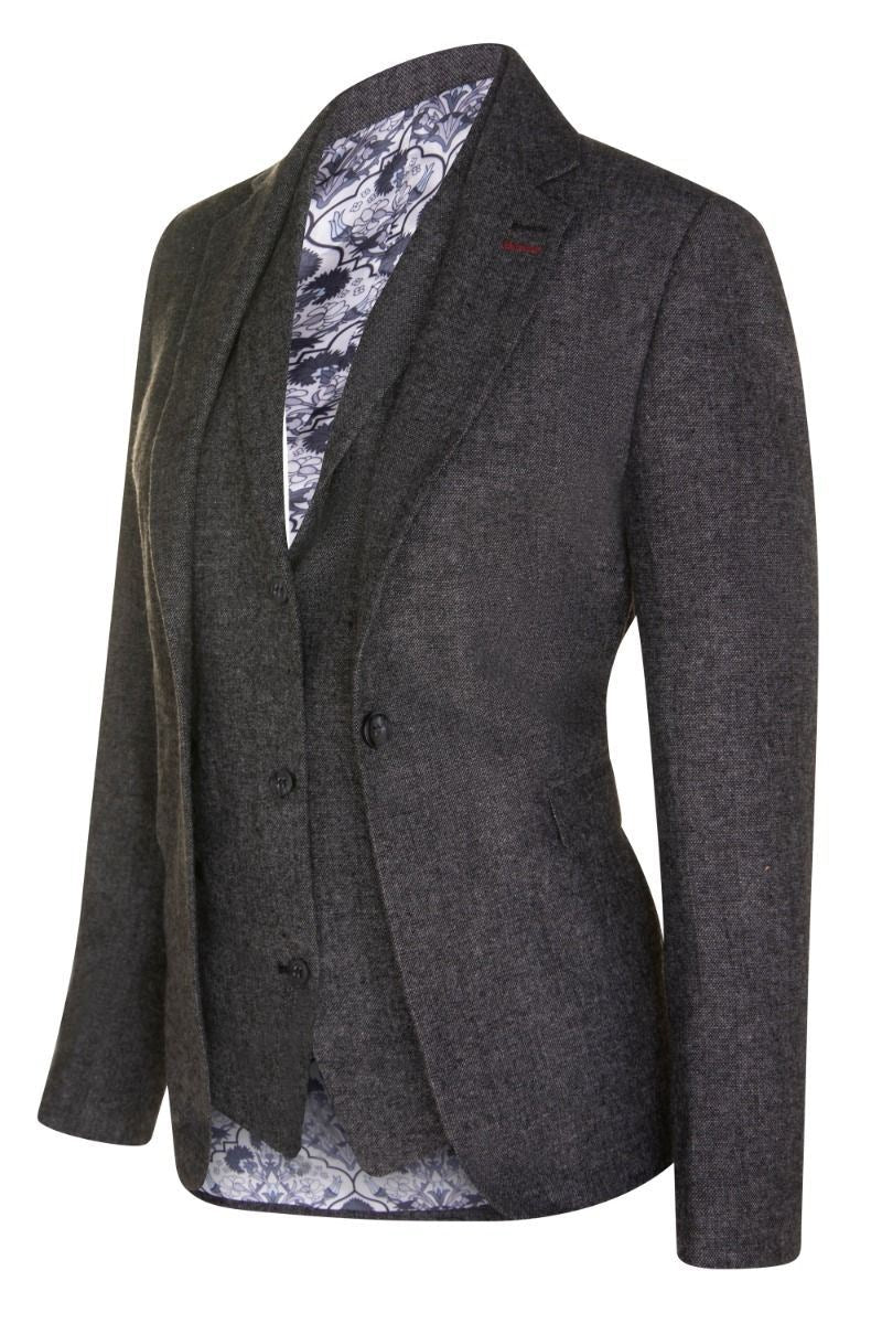 Womens 1920s  Grey Wool Classic Vintage Retro Blazer