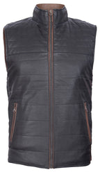 Mens Reversible Black and Brown Leather Gilet-Preston
