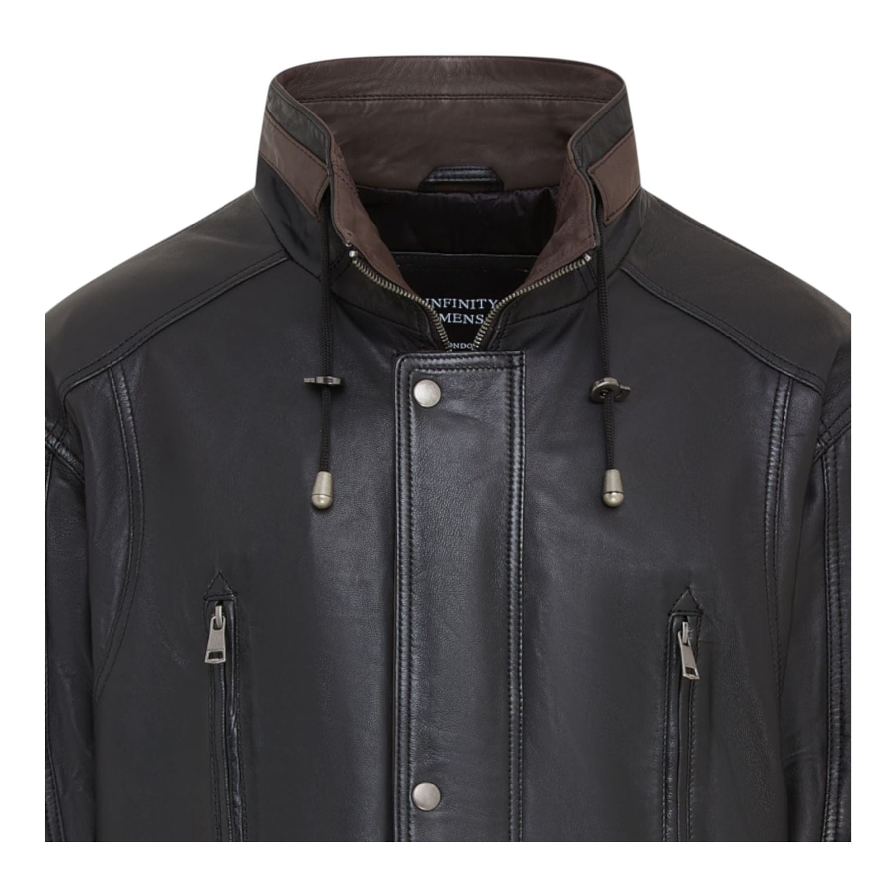 Mens Soft Italian Leather Parka Coat-Winnipeg
