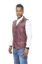 Mens Smart Classic Leather Waistcoat-Bristol