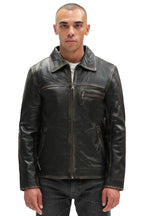 Men's Harrington Cow Hide Leather Jacket-Lima