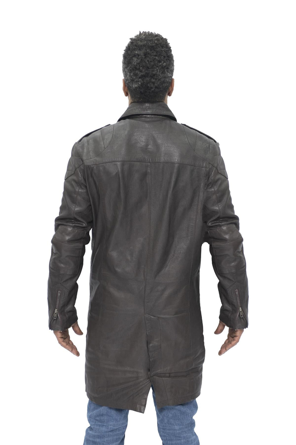 Mens Leather Trench Coat-Hamburg