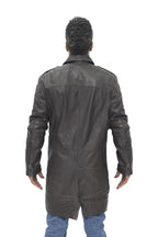 Mens Leather Trench Coat-Hamburg